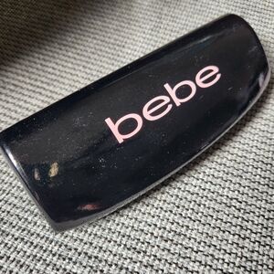 Bebe Black Glasses Case with Pink Logo